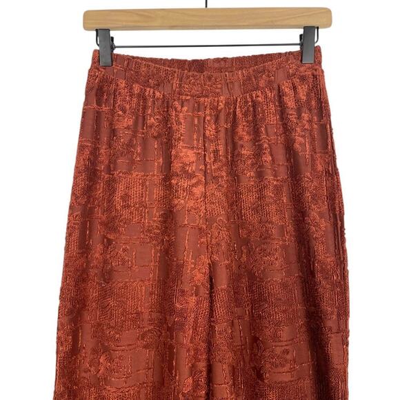 ZARA Jacquard Upholstery Textured Burnout
Wide Leg Pull-On Palazzo Pants Large - Picture 9 of 13